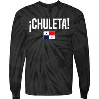 Chuleta Panamanian Slang Panama Flag Tie-Dye Long Sleeve Shirt