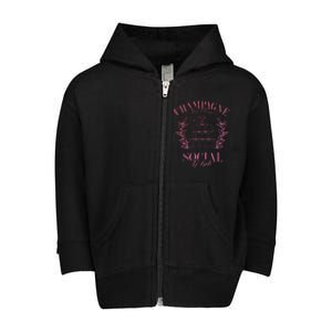 Champagne Problems Social Club Toddler Zip Fleece Hoodie