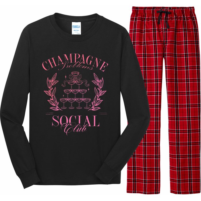 Champagne Problems Social Club Long Sleeve Pajama Set