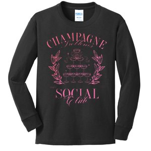 Champagne Problems Social Club Kids Long Sleeve Shirt