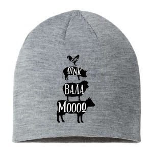 Cow Pig Sheep Chicken | Stack Farm Animal Sounds Silhouettes Sustainable Beanie