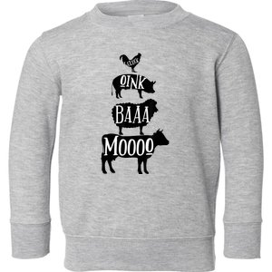 Cow Pig Sheep Chicken | Stack Farm Animal Sounds Silhouettes Toddler Sweatshirt