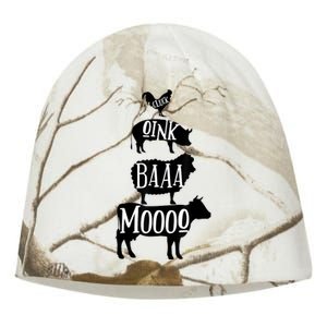 Cow Pig Sheep Chicken | Stack Farm Animal Sounds Silhouettes Kati - Camo Knit Beanie