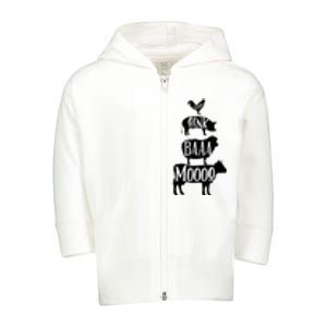 Cow Pig Sheep Chicken | Stack Farm Animal Sounds Silhouettes Toddler Zip Fleece Hoodie