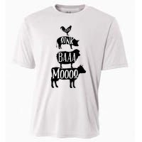 Cow Pig Sheep Chicken | Stack Farm Animal Sounds Silhouettes Cooling Performance Crew T-Shirt