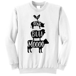 Cow Pig Sheep Chicken | Stack Farm Animal Sounds Silhouettes Sweatshirt