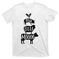 Cow Pig Sheep Chicken | Stack Farm Animal Sounds Silhouettes T-Shirt