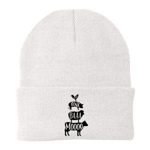 Cow Pig Sheep Chicken | Stack Farm Animal Sounds Silhouettes Knit Cap Winter Beanie