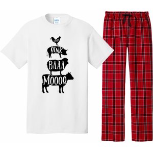 Cow Pig Sheep Chicken | Stack Farm Animal Sounds Silhouettes Pajama Set