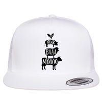 Cow Pig Sheep Chicken | Stack Farm Animal Sounds Silhouettes Flat Bill Trucker Hat