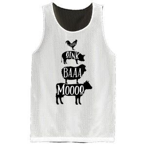 Cow Pig Sheep Chicken | Stack Farm Animal Sounds Silhouettes Mesh Reversible Basketball Jersey Tank