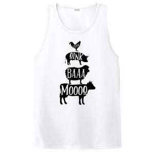 Cow Pig Sheep Chicken | Stack Farm Animal Sounds Silhouettes PosiCharge Competitor Tank