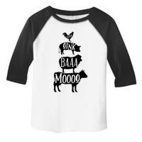 Cow Pig Sheep Chicken | Stack Farm Animal Sounds Silhouettes Toddler Fine Jersey T-Shirt