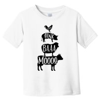 Cow Pig Sheep Chicken | Stack Farm Animal Sounds Silhouettes Toddler T-Shirt