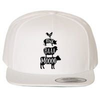 Cow Pig Sheep Chicken | Stack Farm Animal Sounds Silhouettes Wool Snapback Cap