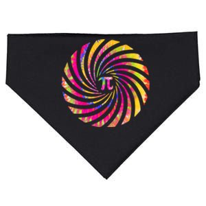 Colorful Pi Swirl Pi Day Math Teacher Gift USA-Made Doggie Bandana