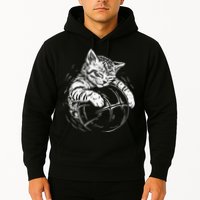 Cat Player Sleeping On A Basketball Kitties Pet Lover Hoodie