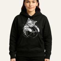 Cat Player Sleeping On A Basketball Kitties Pet Lover Hoodie