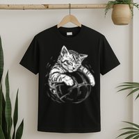 Cat Player Sleeping On A Basketball Kitties Pet Lover T-Shirt