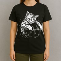 Cat Player Sleeping On A Basketball Kitties Pet Lover T-Shirt
