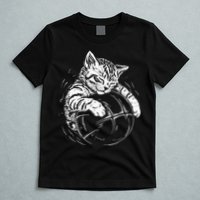 Cat Player Sleeping On A Basketball Kitties Pet Lover T-Shirt