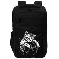 Cat Player Sleeping On A Basketball Kitties Pet Lover Impact Tech Backpack