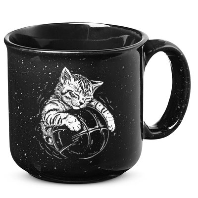 Cat Player Sleeping On A Basketball Kitties Pet Lover 15oz Campfire Ceramic Mug
