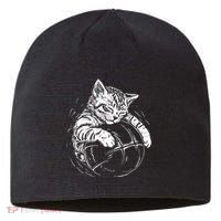 Cat Player Sleeping On A Basketball Kitties Pet Lover Sustainable Beanie