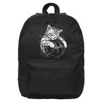 Cat Player Sleeping On A Basketball Kitties Pet Lover 16 in Basic Backpack