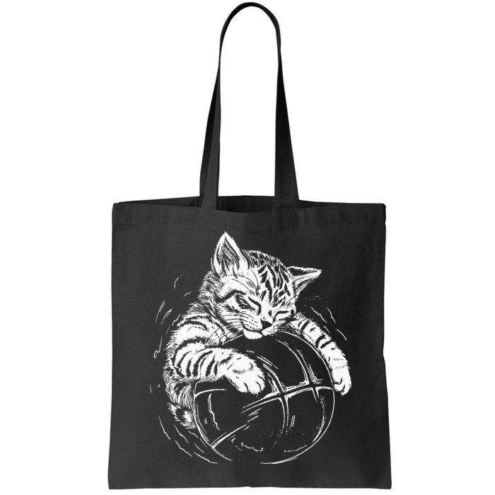 Cat Player Sleeping On A Basketball Kitties Pet Lover Bag