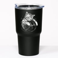 Cat Player Sleeping On A Basketball Kitties Pet Lover Tumbler