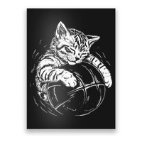 Cat Player Sleeping On A Basketball Kitties Pet Lover Poster