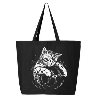 Cat Player Sleeping On A Basketball Kitties Pet Lover 25L Jumbo Tote