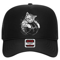 Cat Player Sleeping On A Basketball Kitties Pet Lover Hat