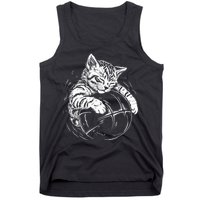 Cat Player Sleeping On A Basketball Kitties Pet Lover Tank Top