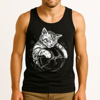 Cat Player Sleeping On A Basketball Kitties Pet Lover Tank Top