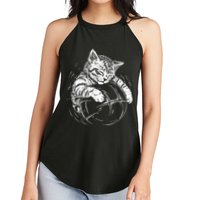 Cat Player Sleeping On A Basketball Kitties Pet Lover Women's Perfect Tri Rocker Tank