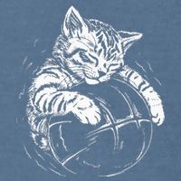 Cat Player Sleeping On A Basketball Kitties Pet Lover Garment-Dyed Sweatshirt