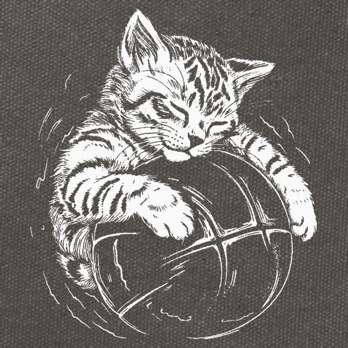 Cat Player Sleeping On A Basketball Kitties Pet Lover Cotton Canvas Backpack