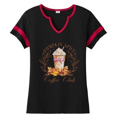 Coquette Pumpkin Spice Pumpkin Patch Ladies Halftime Notch Neck Tee