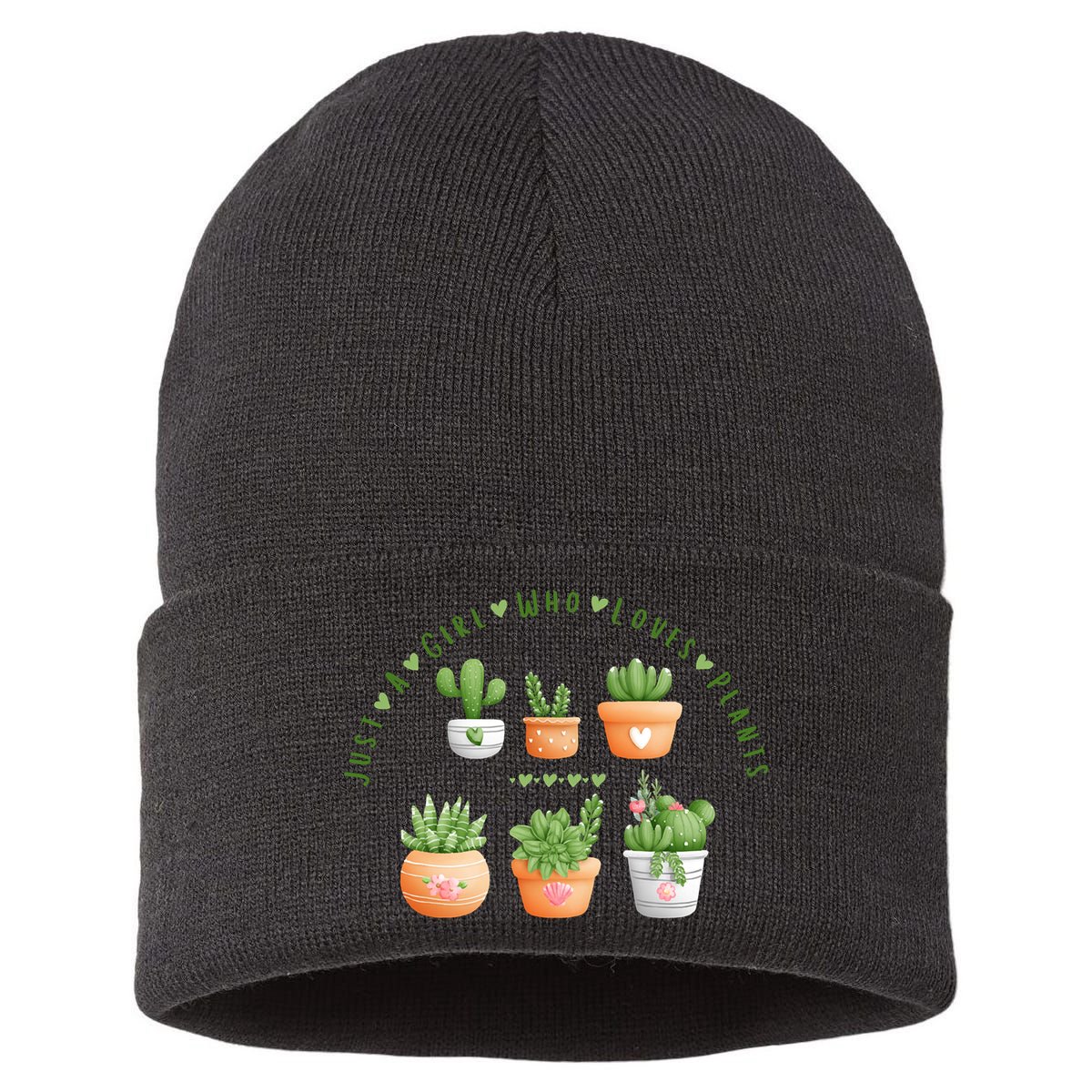 Cactus Plant, Succulents, Just A Girl Who Loves Plants Sustainable Knit Beanie