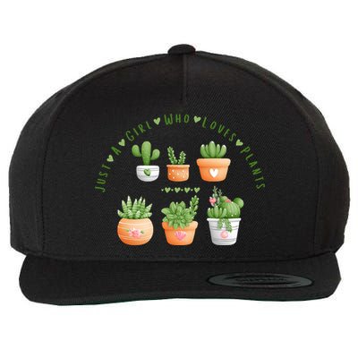 Cactus Plant, Succulents, Just A Girl Who Loves Plants Wool Snapback Cap