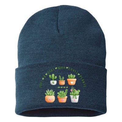 Cactus Plant, Succulents, Just A Girl Who Loves Plants Sustainable Knit Beanie