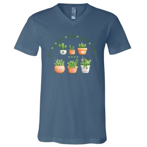 Cactus Plant, Succulents, Just A Girl Who Loves Plants V-Neck T-Shirt