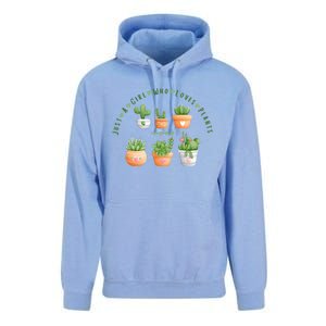 Cactus Plant, Succulents, Just A Girl Who Loves Plants Unisex Surf Hoodie