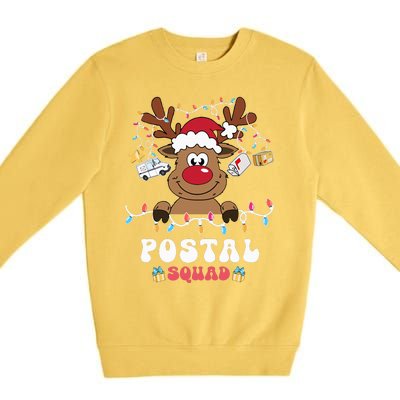 Christmas Postal Squad Postman Mail Delivery Cute Reindeer Premium Crewneck Sweatshirt