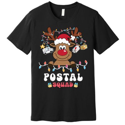 Christmas Postal Squad Postman Mail Delivery Cute Reindeer Premium T-Shirt