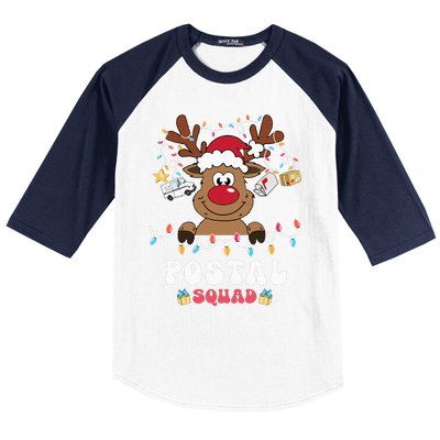 Christmas Postal Squad Postman Mail Delivery Cute Reindeer Baseball Sleeve Shirt