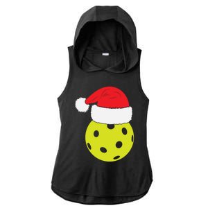 Christmas Pickleball Santa Hat Funny Pickle Ball Player Xmas Meaningful Gift Ladies PosiCharge Tri-Blend Wicking Draft Hoodie Tank