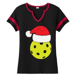 Christmas Pickleball Santa Hat Funny Pickle Ball Player Xmas Meaningful Gift Ladies Halftime Notch Neck Tee